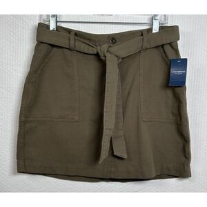 New‎ wTags Lucky Brand Womens 8/29 Utility Mini Skirt Olive Green Cargo Tie Belt